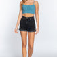 Back Ribbon Tie Cami Crop Top