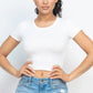 Short Sleeve Roundneck Crop Top