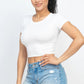 Short Sleeve Roundneck Crop Top