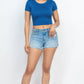 Short Sleeve Roundneck Crop Top