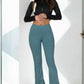 Wide waistband flare leg pants