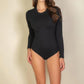 Solid Long Sleeve Round Neck Bodysuit