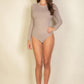 Solid Long Sleeve Round Neck Bodysuit