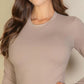 Solid Long Sleeve Round Neck Bodysuit