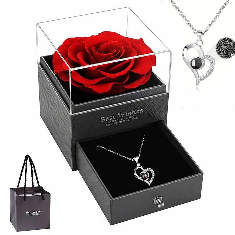 My She Time™ Eternal Rose Gift Bag with I Love You Necklace for Her