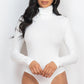 Ribbed Turtle Neck Long Sleeve Bodysuit