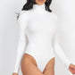 Ribbed Turtle Neck Long Sleeve Bodysuit