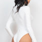 Ribbed Turtle Neck Long Sleeve Bodysuit