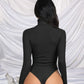 Ribbed Turtle Neck Long Sleeve Bodysuit