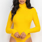 Ribbed Turtle Neck Long Sleeve Bodysuit