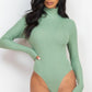 Ribbed Turtle Neck Long Sleeve Bodysuit