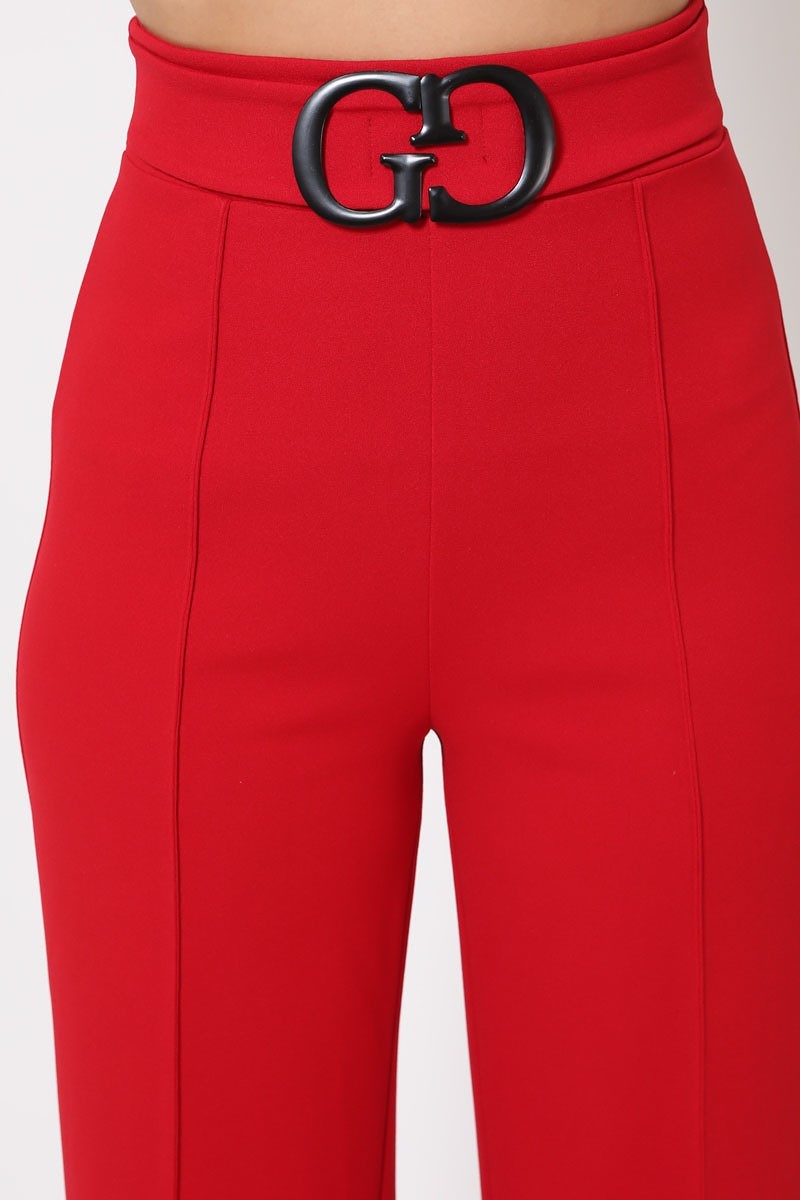 Double G Buckle Detail Pants