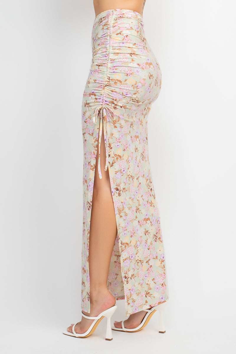 Front Knot Floral Maxi Set