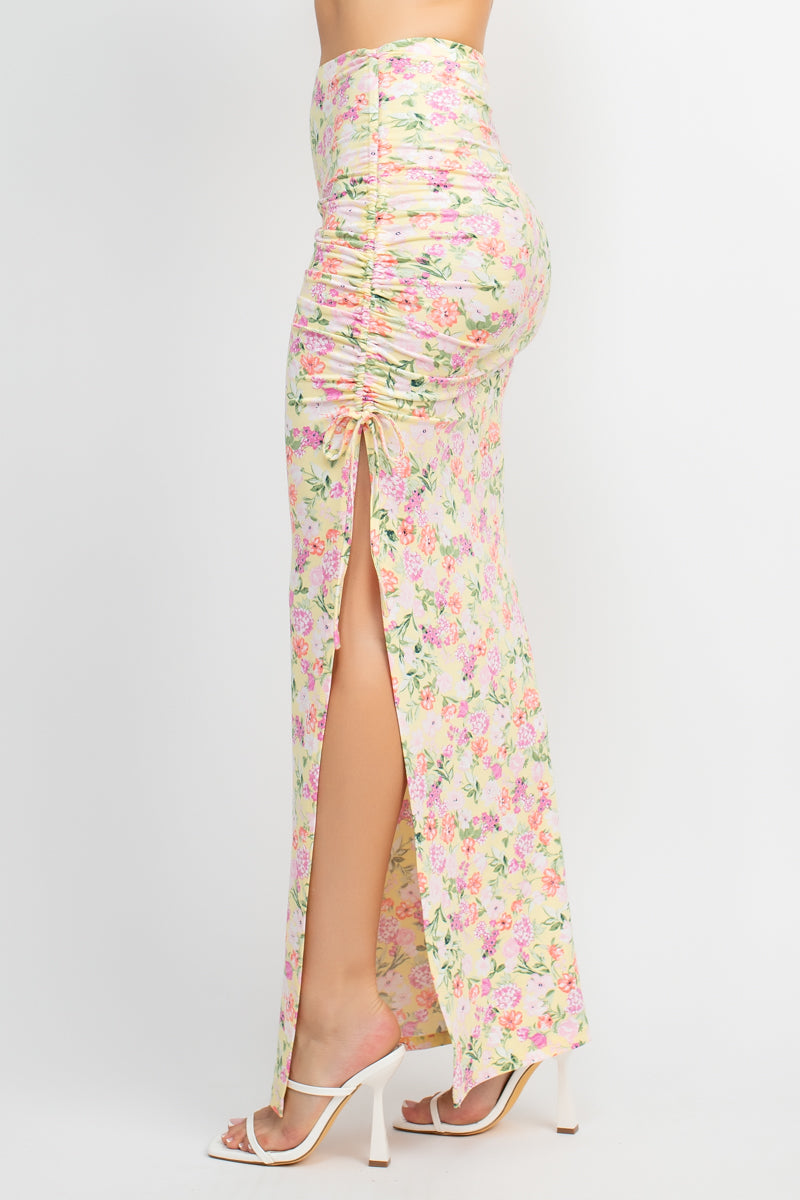 Front Knot Floral Maxi Set