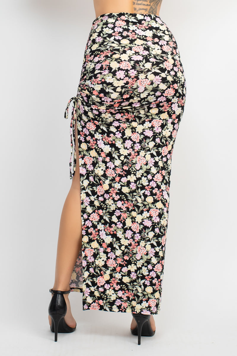 Front Knot Floral Maxi Set