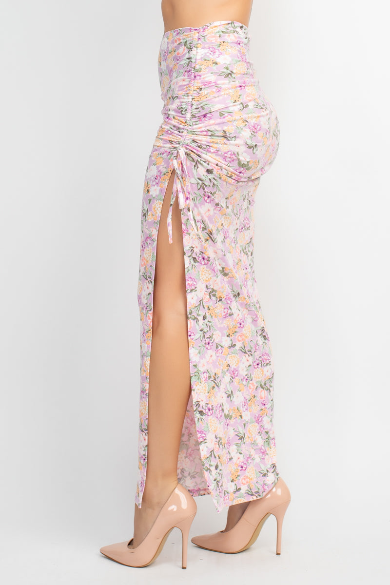 Front Knot Floral Maxi Set