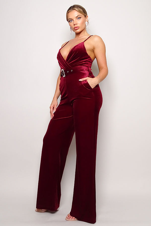 Samba Rhinestone Velvet Jumpsuit