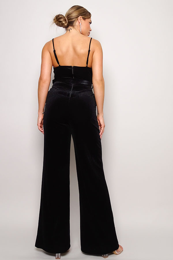 Samba Rhinestone Velvet Jumpsuit