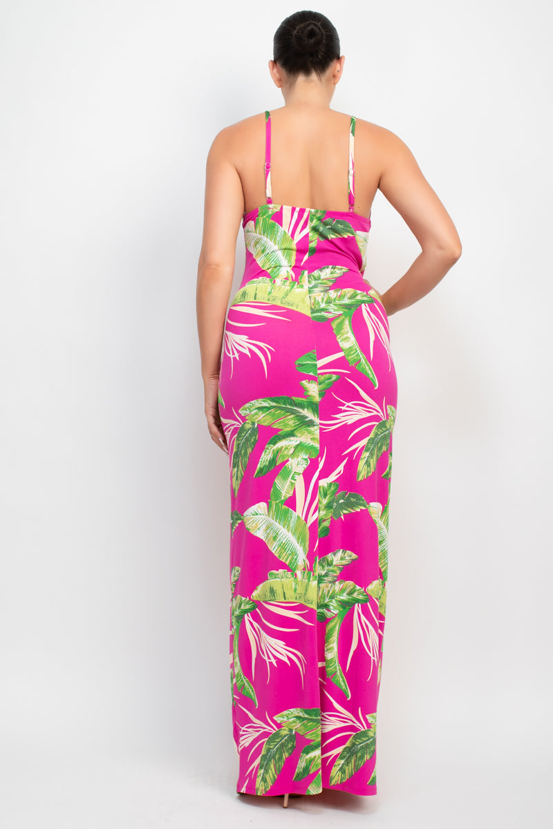 Scoop Tropical Print Maxi Dress